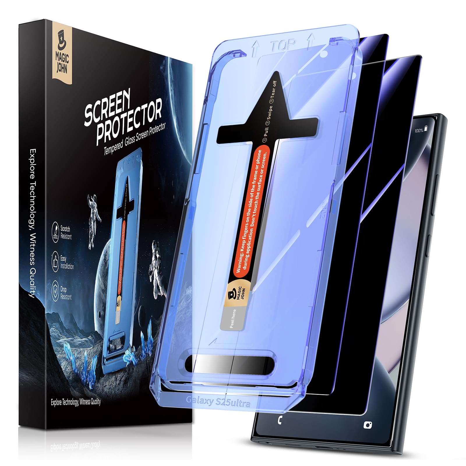 Magic John Samsung Galaxy S25 Ultra Privacy Tempered Glass – 2 Pack