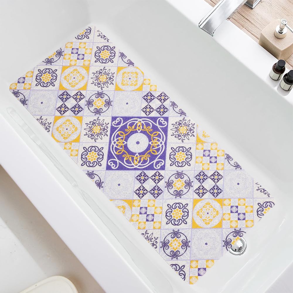 Non-Slip Loofah Bathtub Mat – 100x40cm Quick Dry PVC Shower Mat