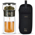 ZENS One Touch Glass Tea Maker | Portable Infuser Pot with Insulated Cup