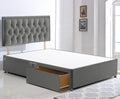 ComfoRest King Size Divan Bed – Grey Plush with 2 Drawers & Headboard