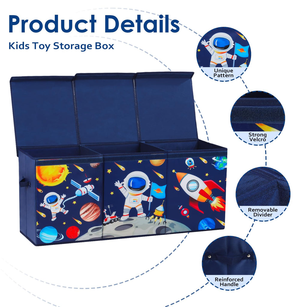 Decalsweet Astronaut Extra Large Toy Storage Box – Foldable Oxford Chest