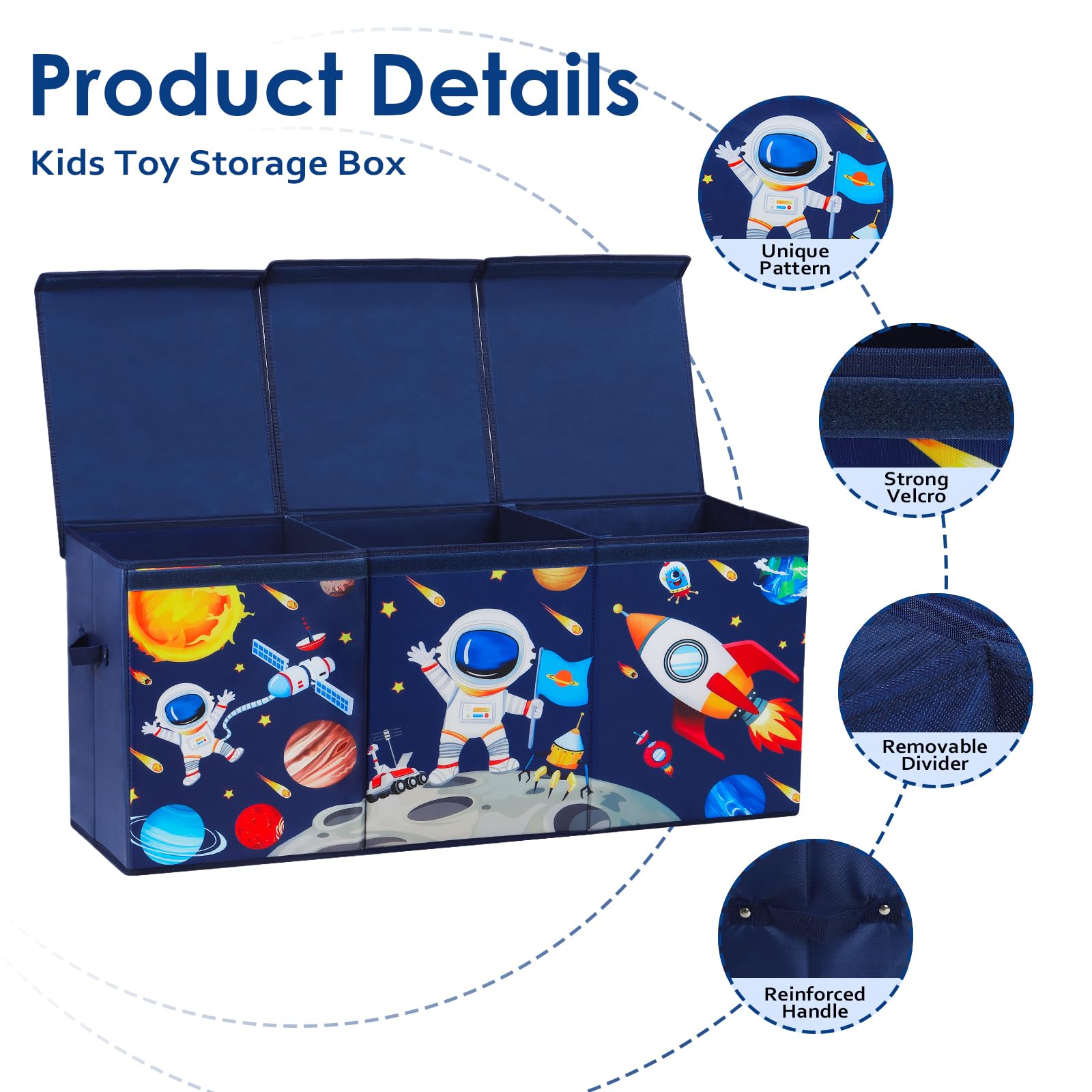 Decalsweet Astronaut Extra Large Toy Storage Box – Foldable Oxford Chest