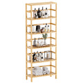 HITNET 6-Tier Bamboo Bookcase – Adjustable Tall Storage Shelf & Plant Stand