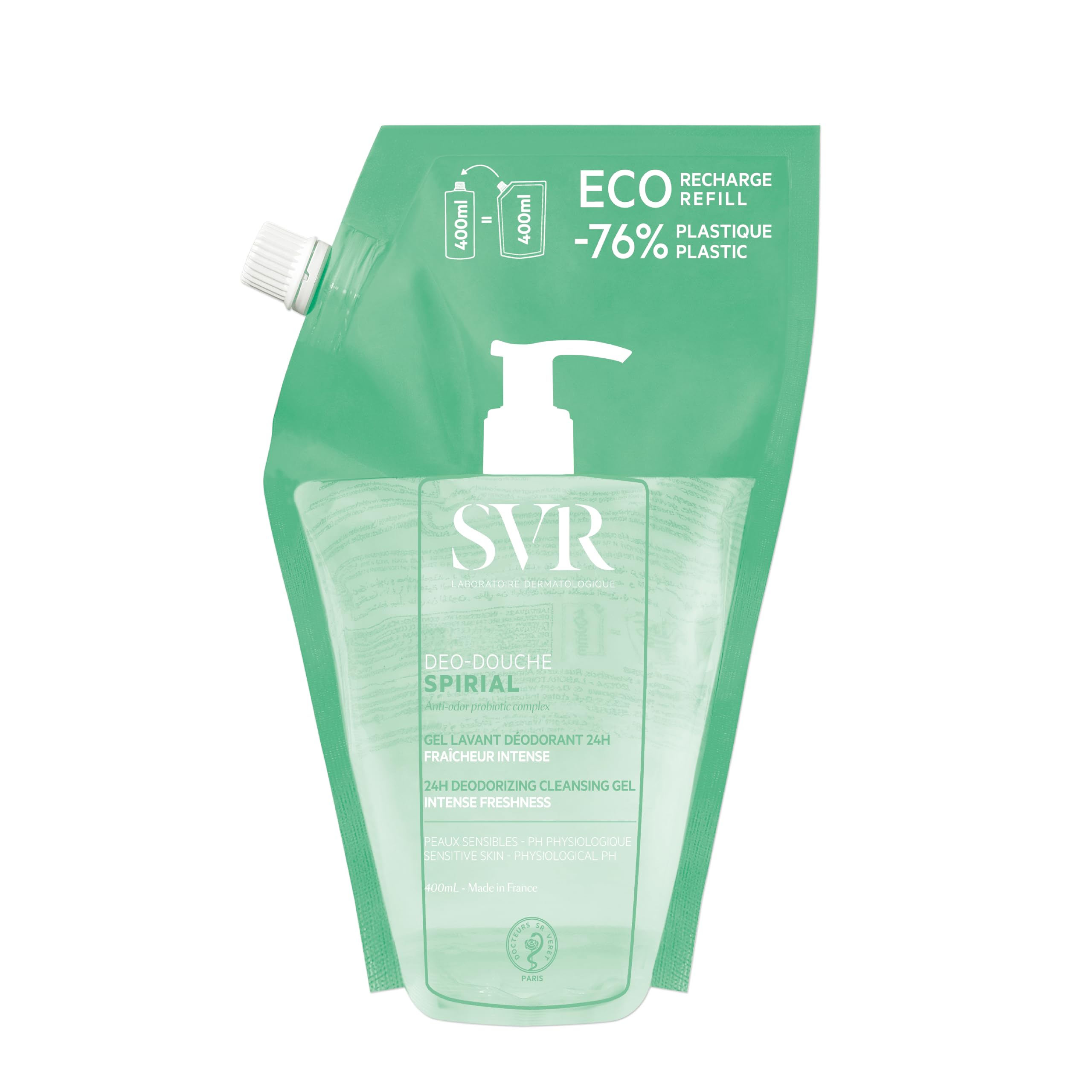 SVR Spirial Deodorising Cleansing Gel – Aluminum-Free Refill 400ml
