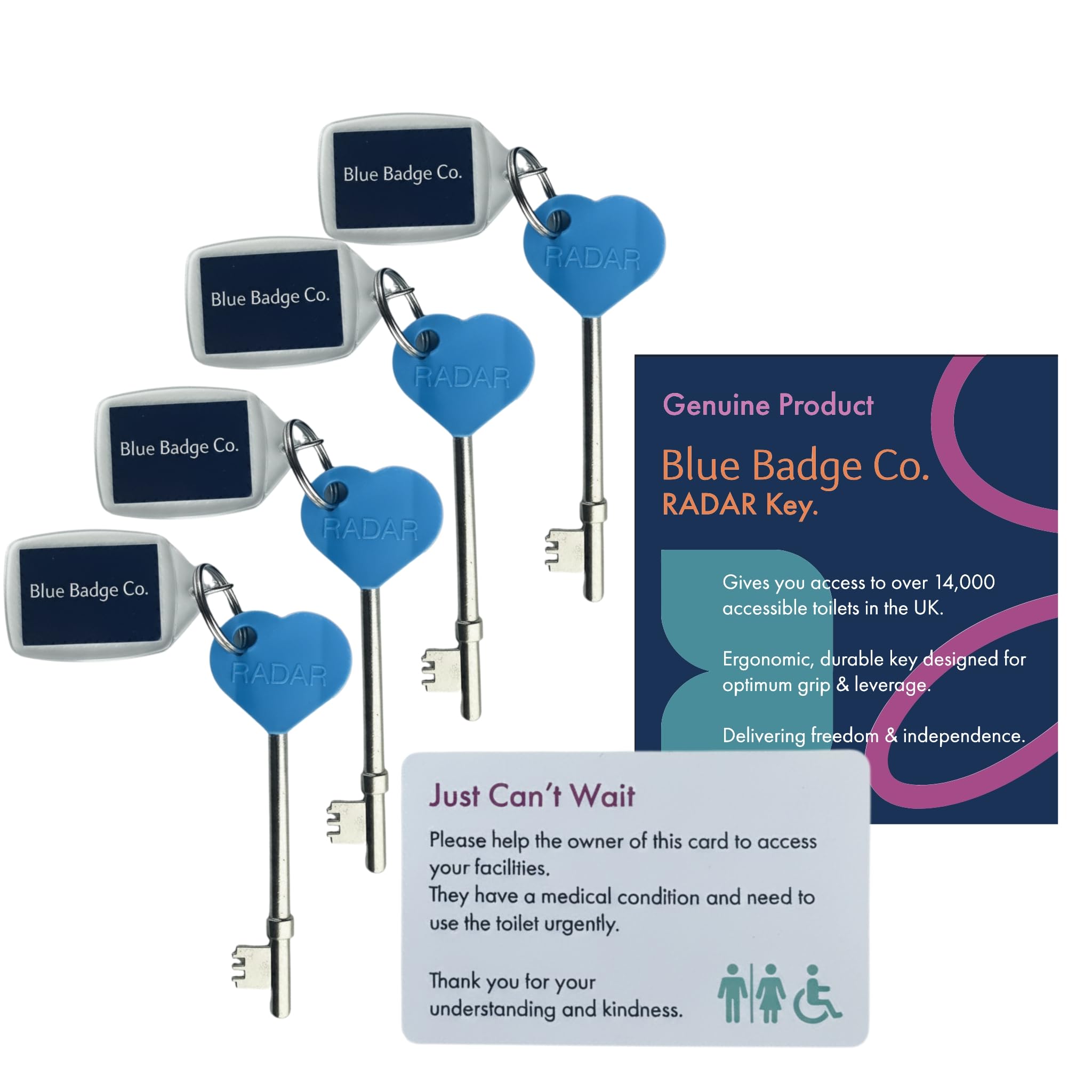 Blue Badge Co Official NKS Radar Key for Disabled Toilets – 4 Pack