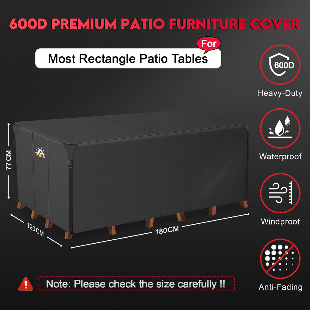 Zettum Waterproof Outdoor Furniture Cover – 600D Heavy Duty Oxford Fabric