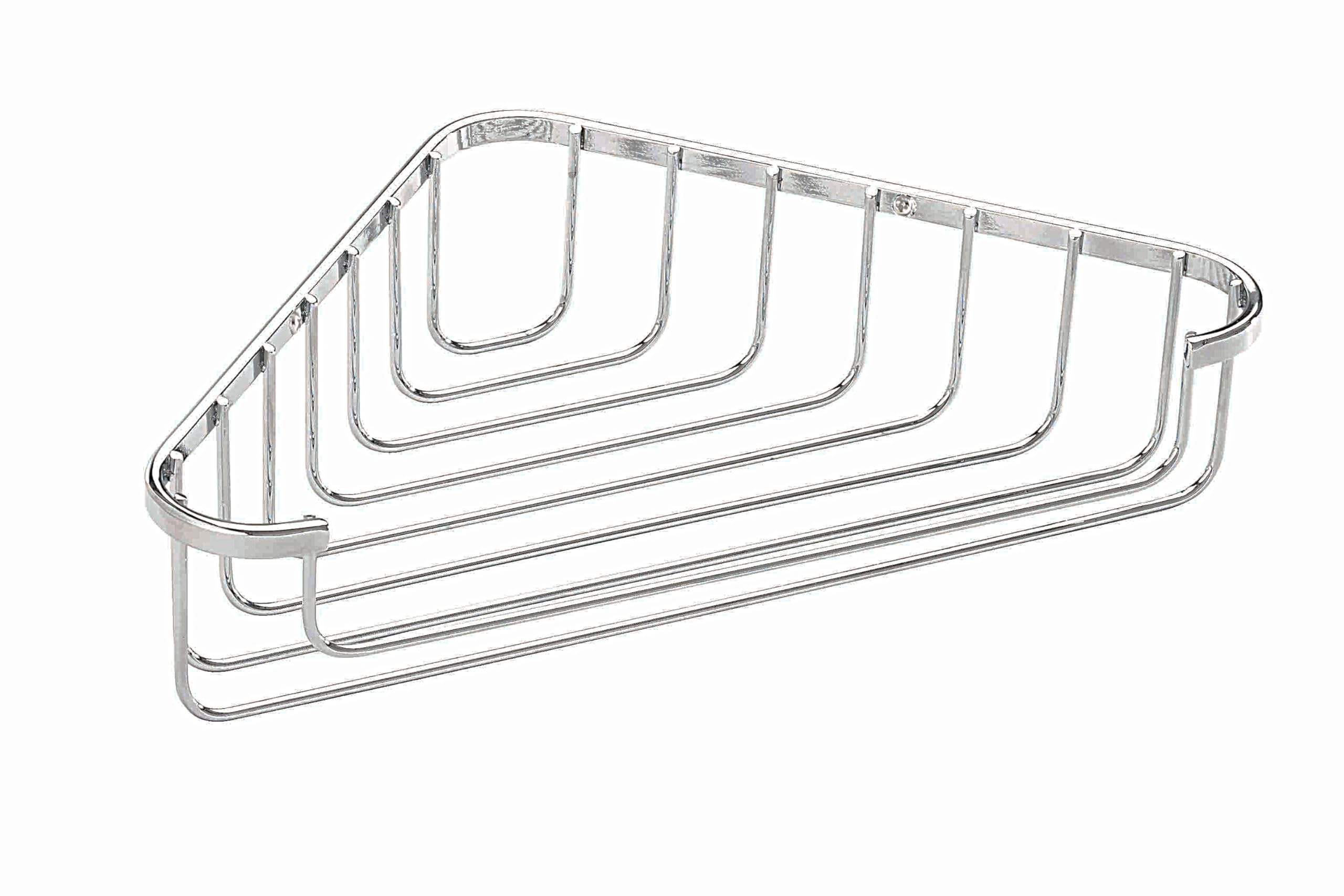 Croydex Corner Shower Caddy – Chrome Mild Steel Rust-Free Bathroom Basket