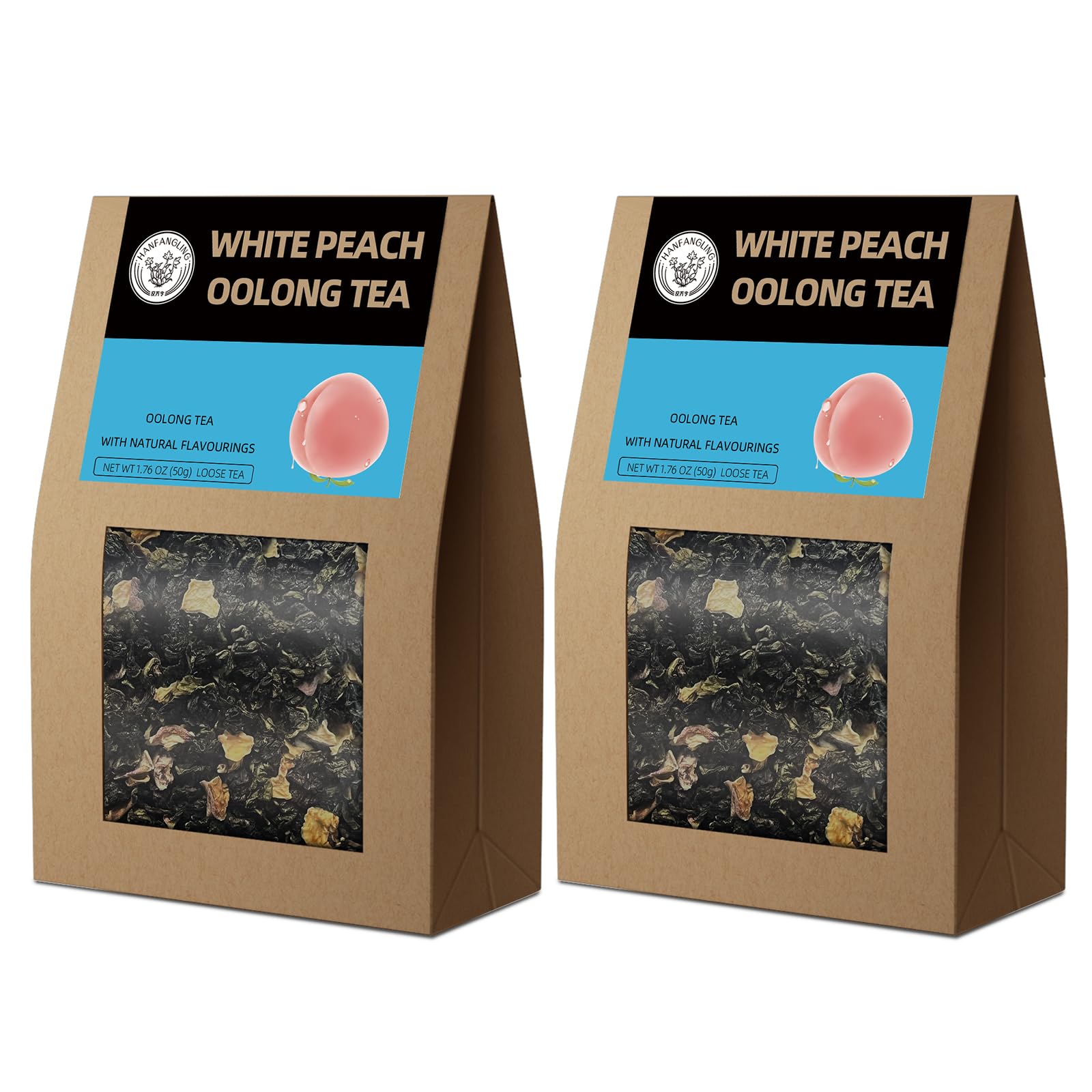 HANFANGLING White Peach Oolong Tea – Refreshing Fruit Tea, 2 PCS