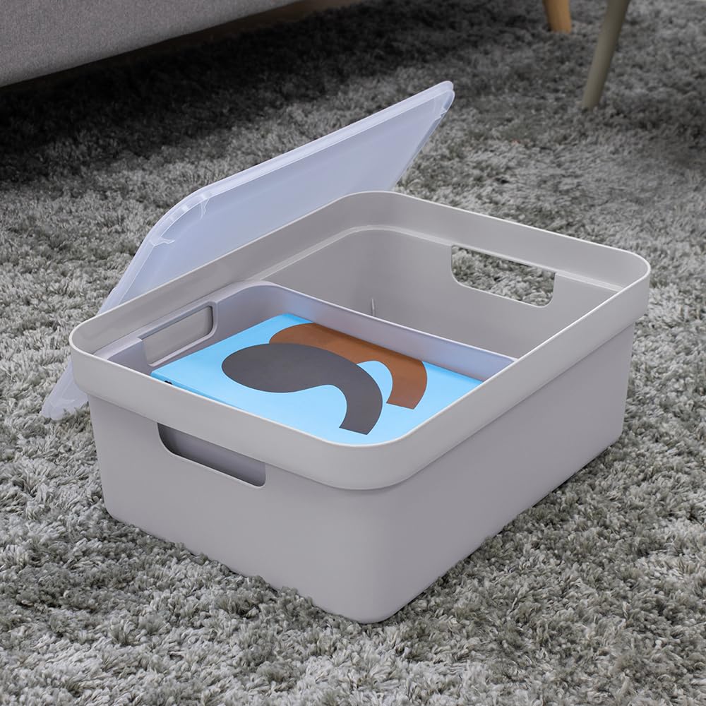 Sunware Sigma Home Storage Box, Light Grey, 24 Litre - image 5