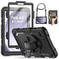 SEYMCY Samsung Galaxy Tab A9 8.7 Case | Shockproof Stand & Strap