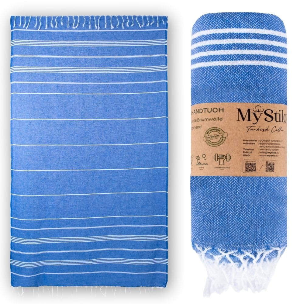 MyStilo Recycled Cotton Hammam Towel – Quick Dry Sauna & Beach Towel
