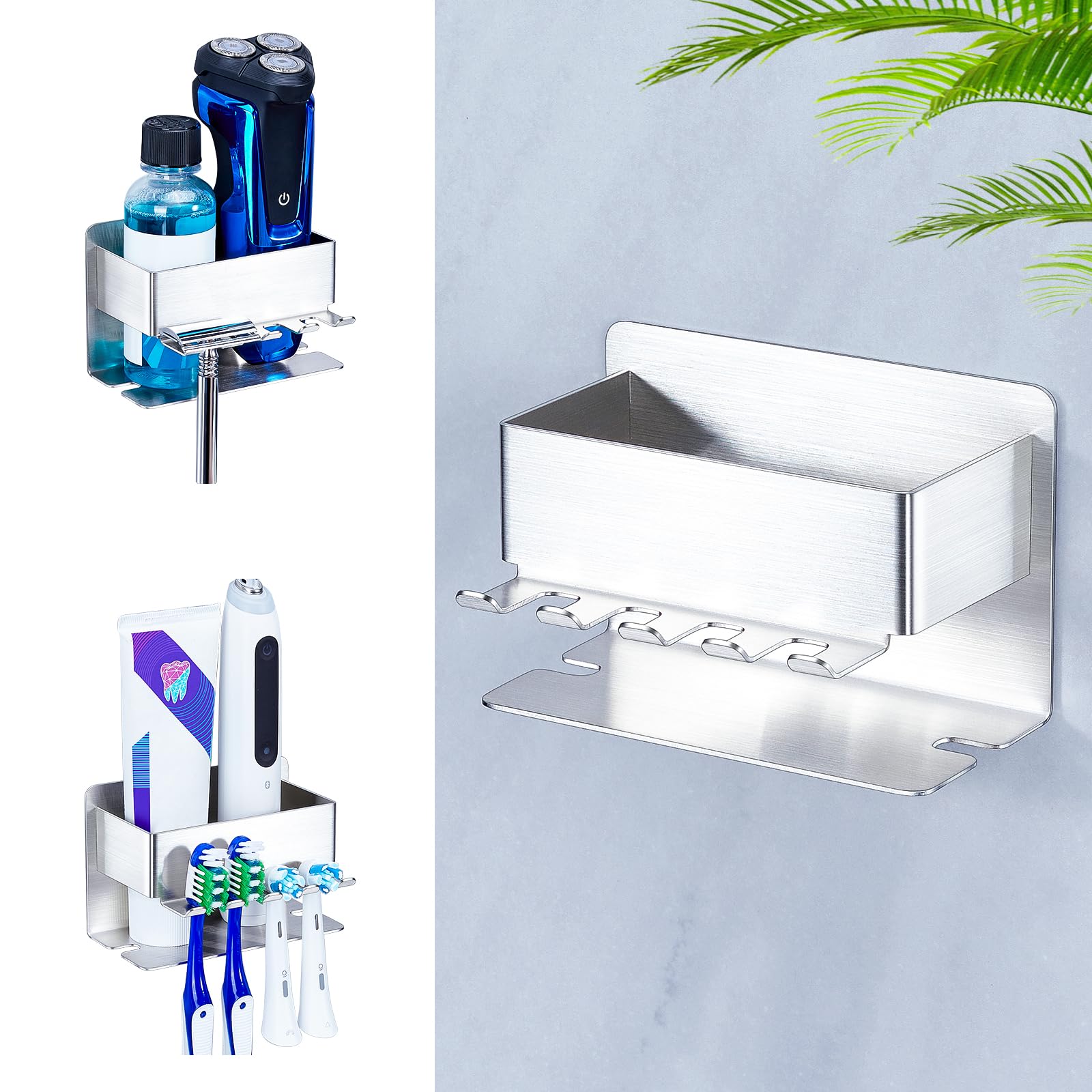 WAYASI Electric Toothbrush Head Holder – Wall Mounted Metal Organizer