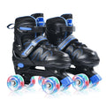 ERNAN Kids Roller Skates | 8 Light Up Wheels | 4 Sizes Adjustable - Blue