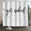 Xiaoterna Get Naked Shower Curtain | Grey Marble Waterproof Polyester