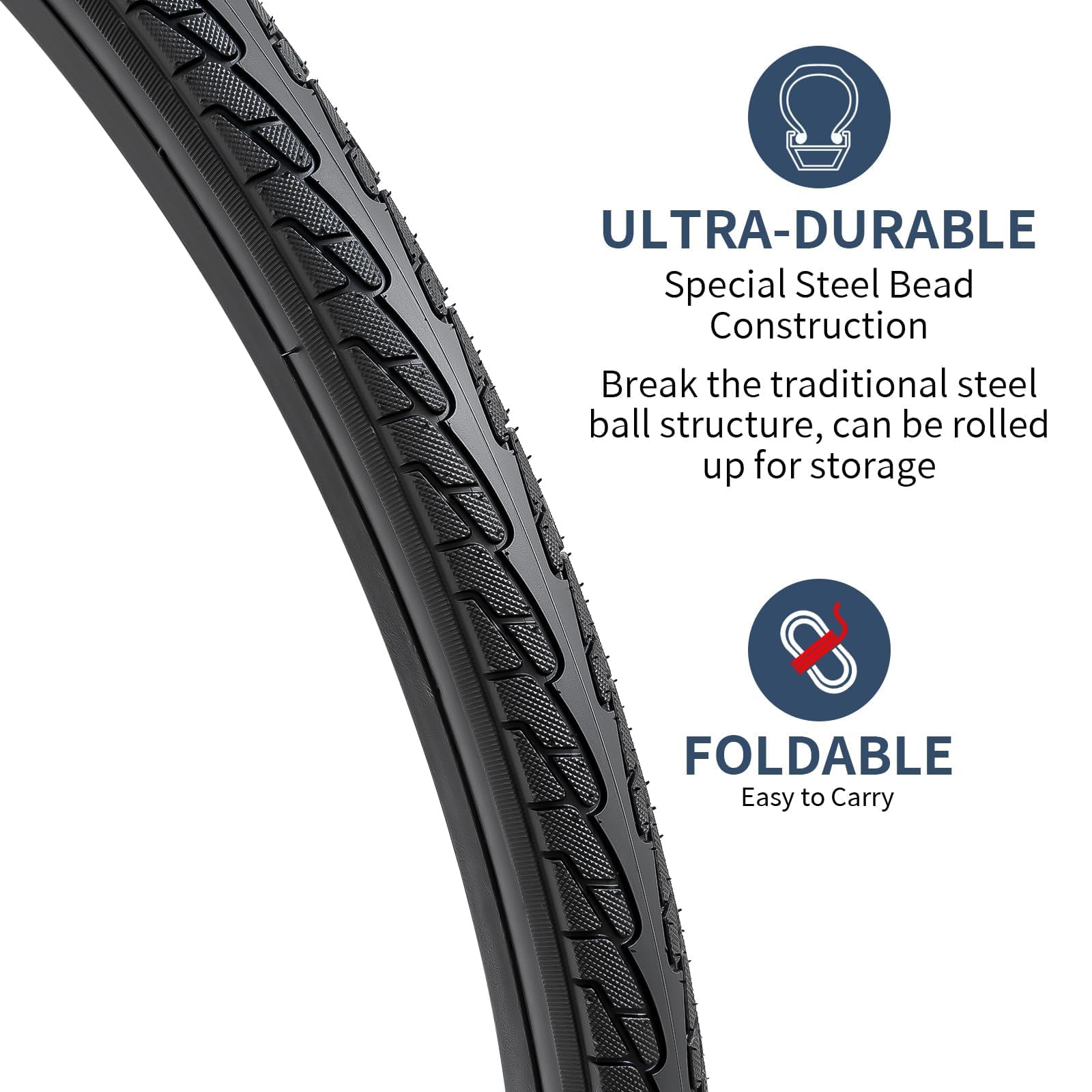 YunSCM 26x1 3/8 Road Bike Tyres and Tubes Set | 37-590 Schrader Valve