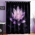 LanZanthic Lotus Shower Curtain – Black & Purple Floral Zen Fabric, 180x180