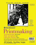 Strathmore Printmaking Paper Pad, 8x11 Inch, 40 Sheets, White 80lb