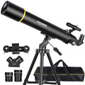 80mm Refractor Telescope for Adults & Beginners, 900mm