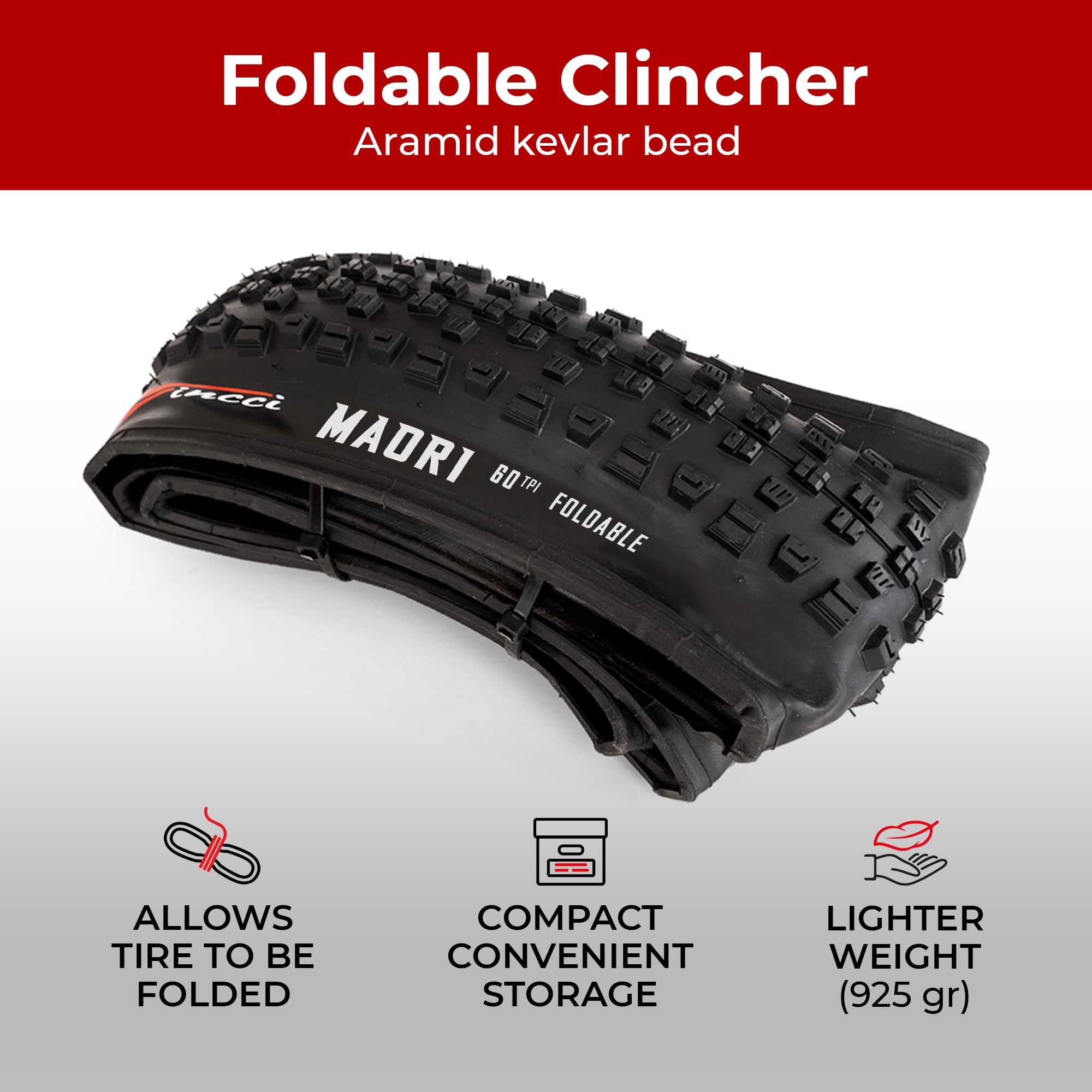 Fincci 29 x 2.25 MTB Foldable Tires – Pair with Puncture Protection