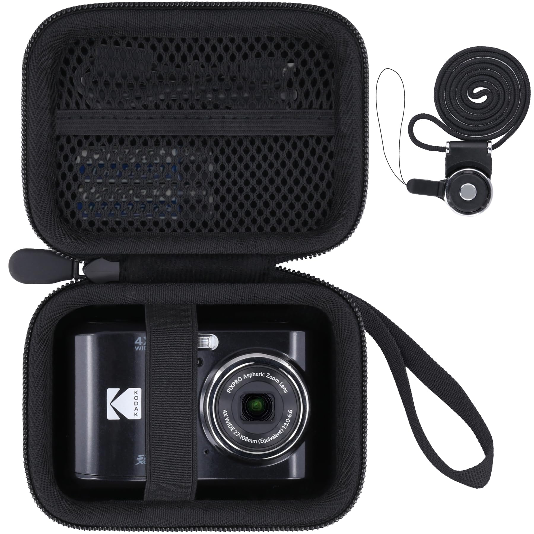 Khanka Hard Travel Case for Kodak PIXPRO FZ55 FZ45 FZ43 – Black