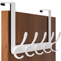 SKOLOO Over The Door Hook - White Metal Coat and Towel Rack Organizer