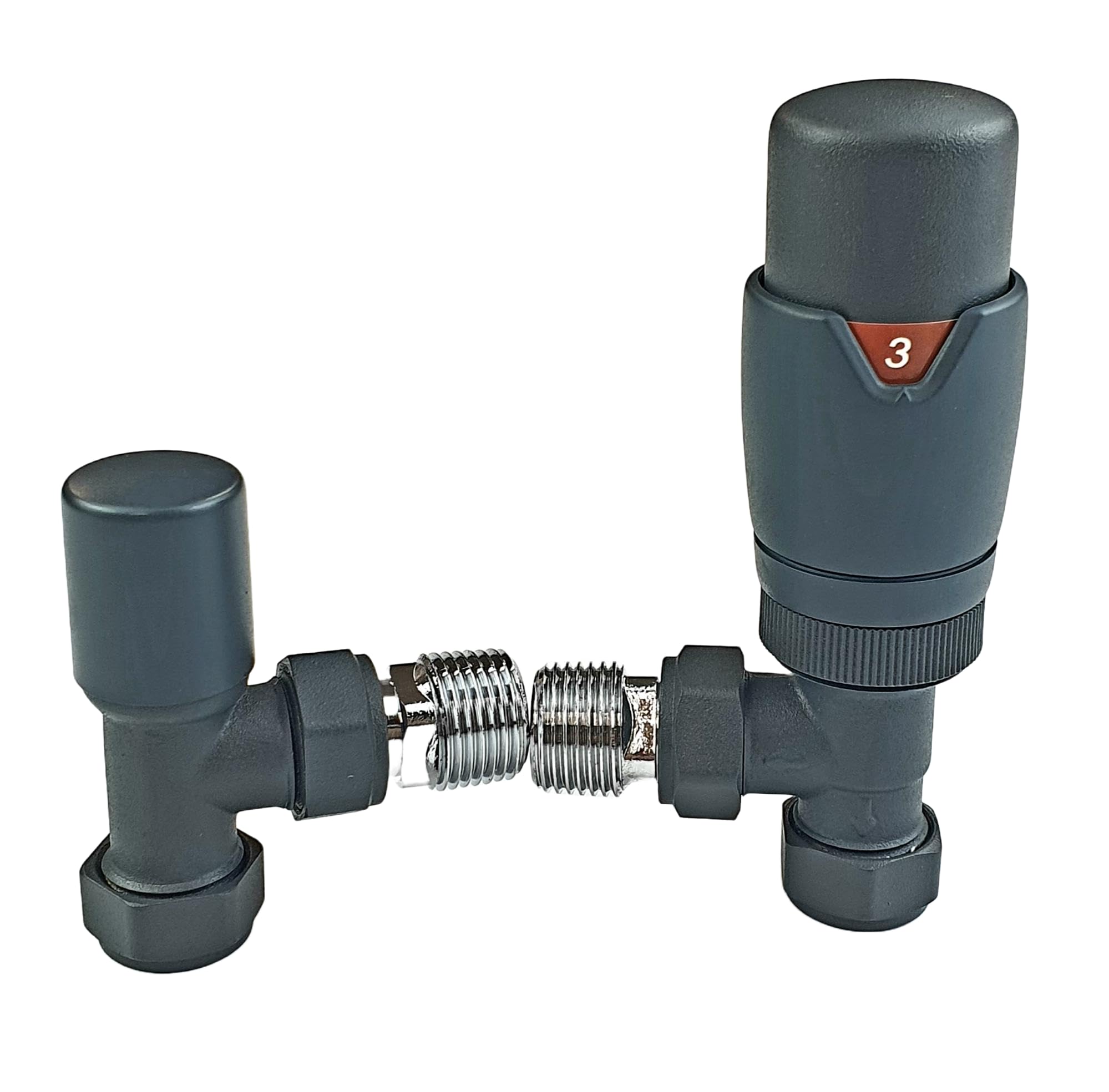 Oslo Anthracite TRV Angled Thermostatic Radiator Valve