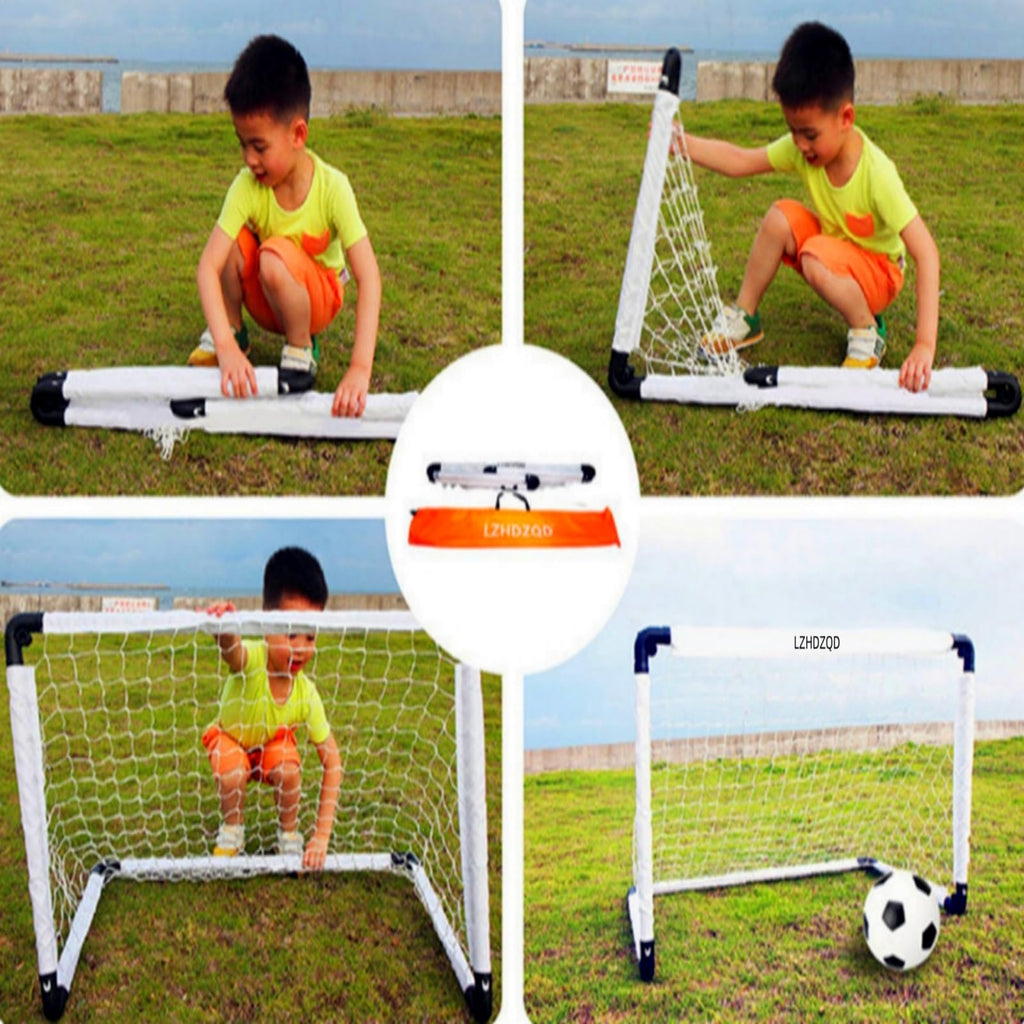 LZHDZQD Kids Football Goal Set - 115x80cm Foldable Garden Soccer Net