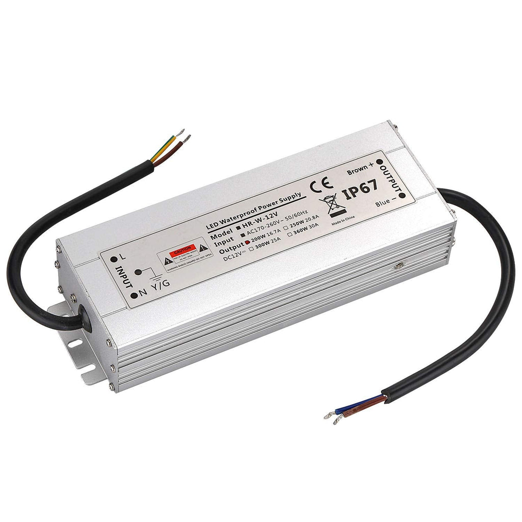 200W 12V LED Driver | IP67 Waterproof Power Supply Transformer