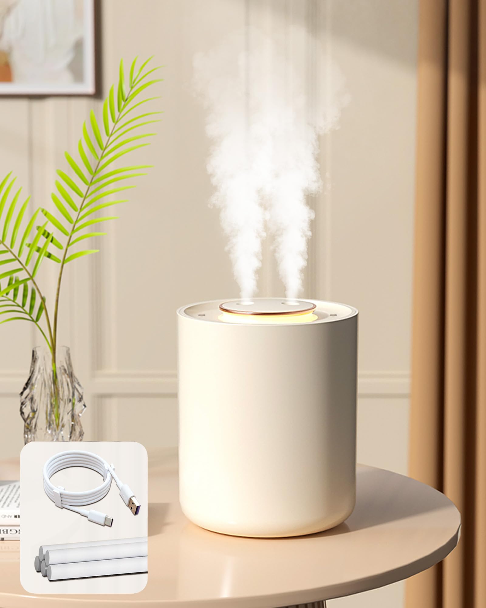 1500ML Portable Air Humidifier with Night Light & 3 Mist Modes