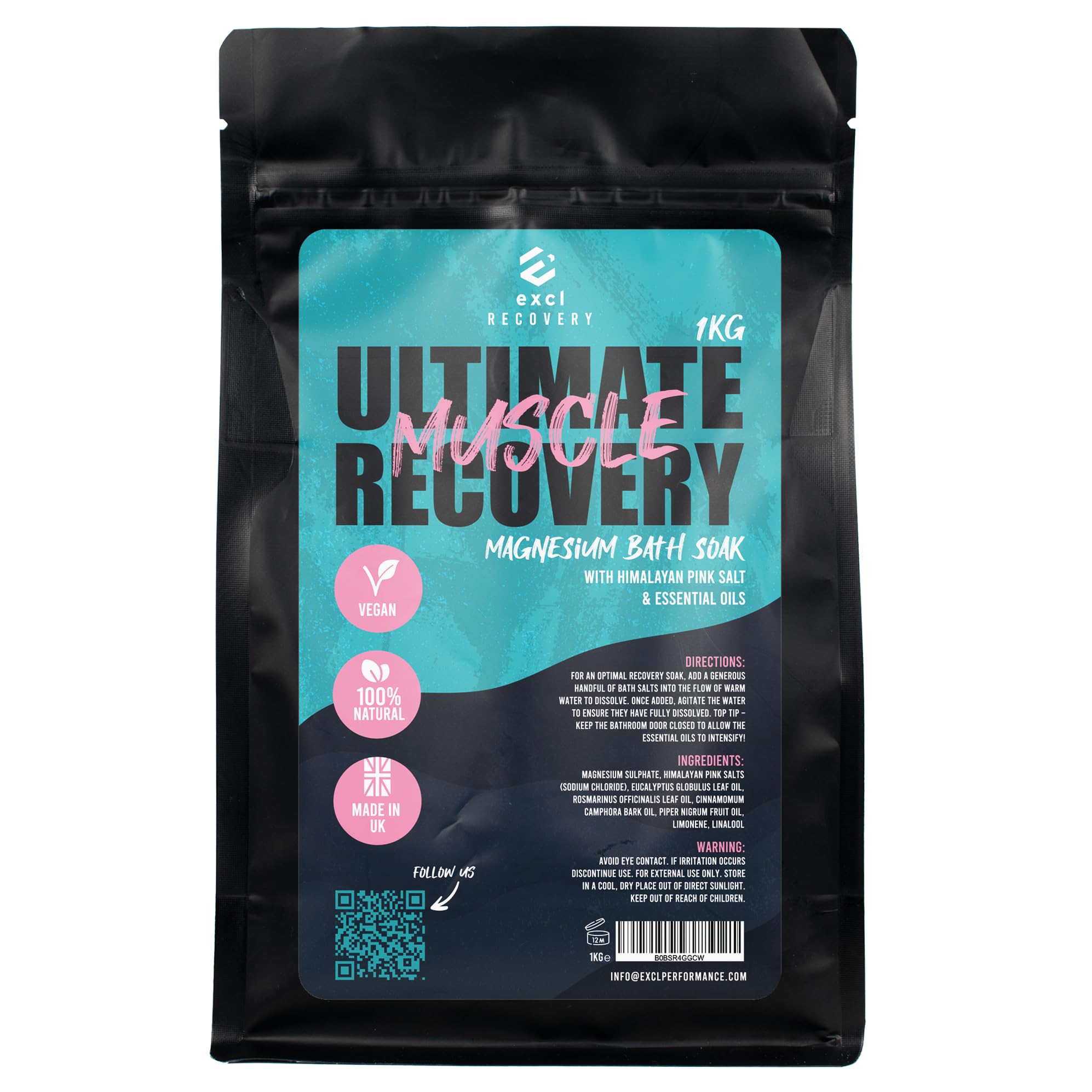 excl Epsom & Himalayan Bath Salts – Muscle Recovery with Essential Oils (1kg)