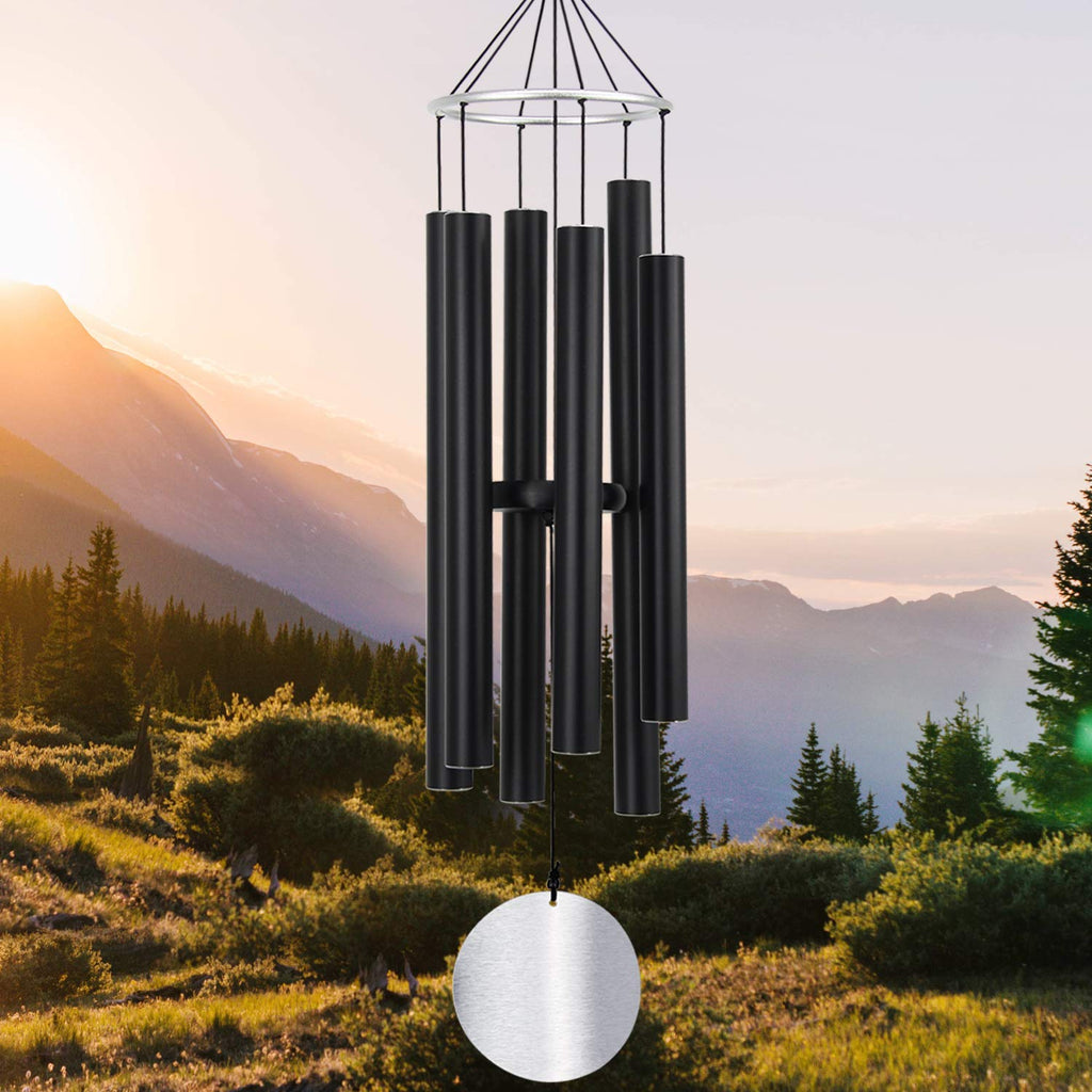 ASTARIN 36 Inch Large Wind Chimes - Deep Tone Memorial Outdoor Decor, Black