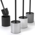 SAVEGA Silicone Toilet Brush with Holder – Stainless Steel & Silver