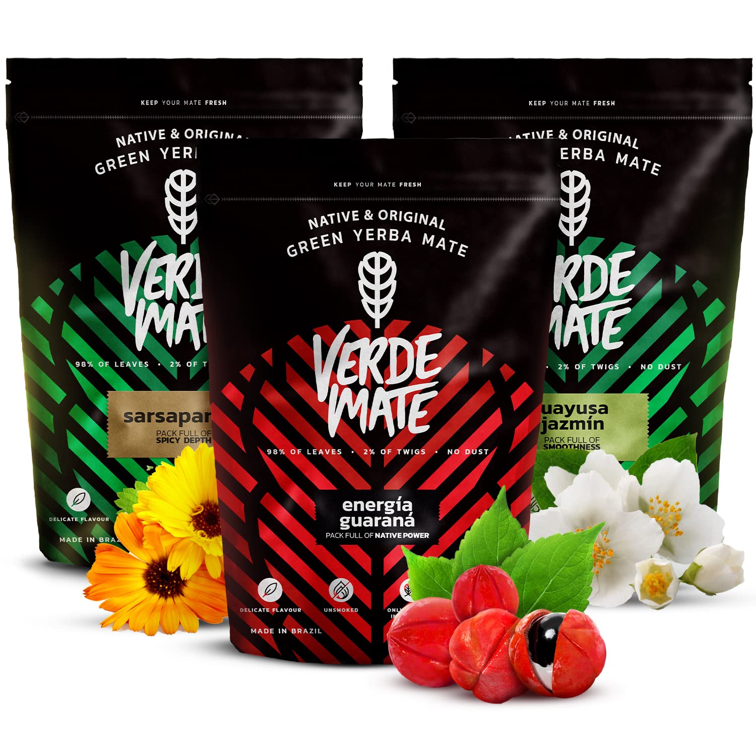 Verde Mate Green Yerba Mate Set - Brazilian Tea Variety Pack | 3x500g