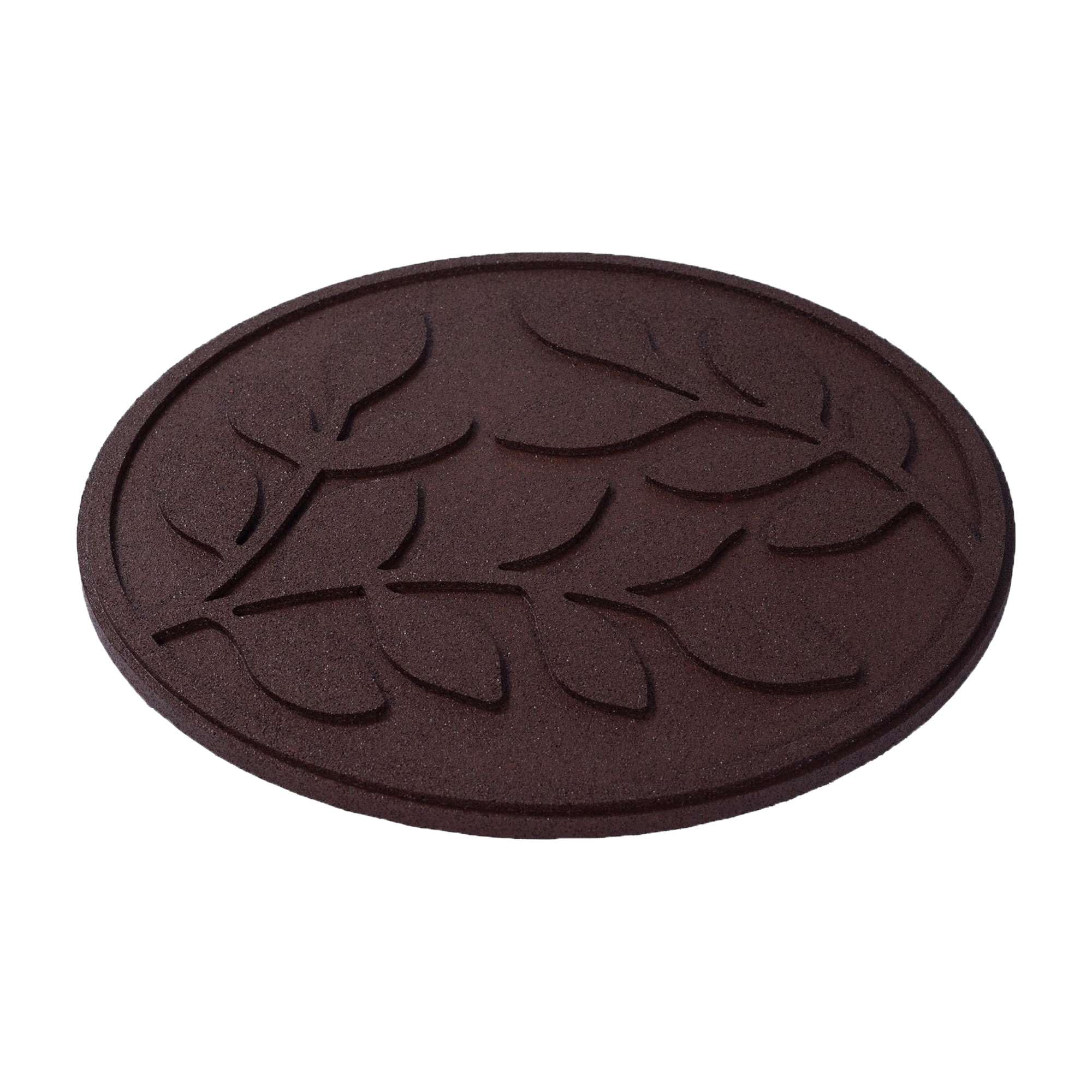 Nicoman Recycled Rubber Garden Stepping Stones - Leaf Design, Set of 4