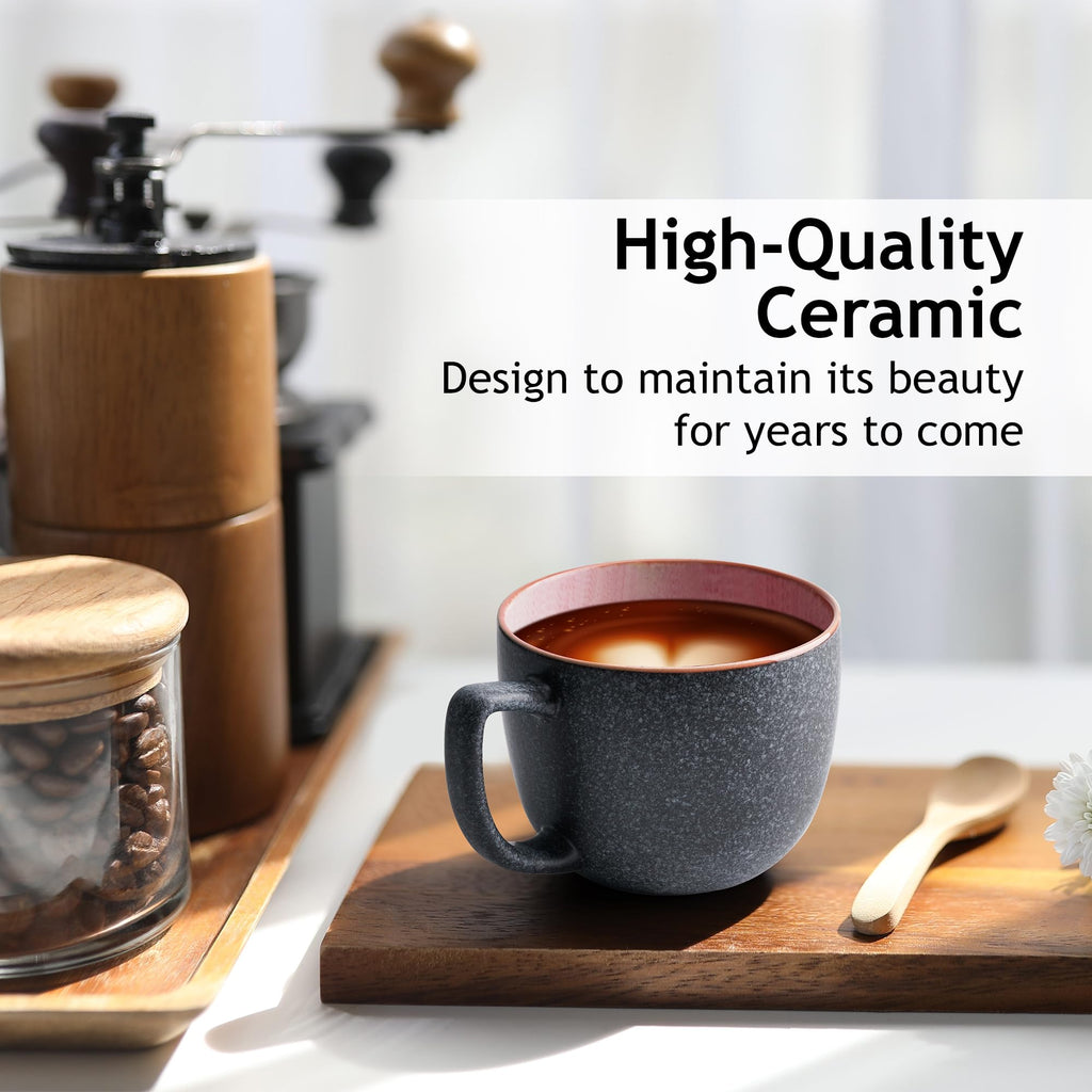 MIAMIO Las Palmitas 6-Piece Large Stoneware Coffee Mug Set - 470ml