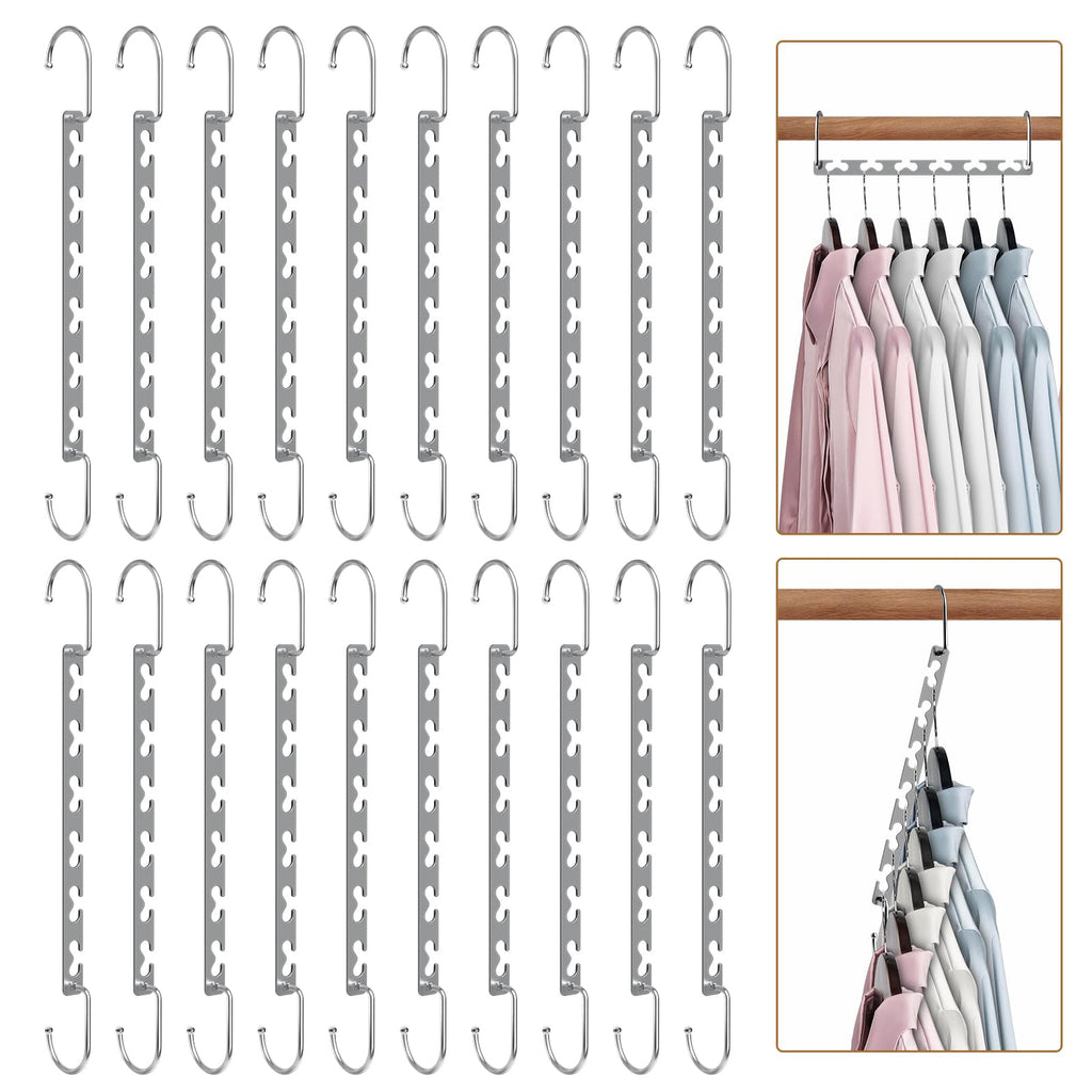 Sindax 20pcs Space Saving Magic Hangers | Stainless Steel Closet Organizer