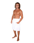 Arus Men's Organic Turkish Cotton Terry Towel Wrap – White, P/S