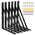 Jolof Store Heavy Duty Shelf Brackets | 12 Inch Steel L Brackets, 6 Pack