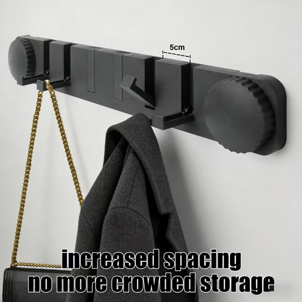 Plliocse Wall Coat Hook Racks Folding Invisible Coat Hooks Easy Install Clothes Rack for Space Saving Grey 2PC