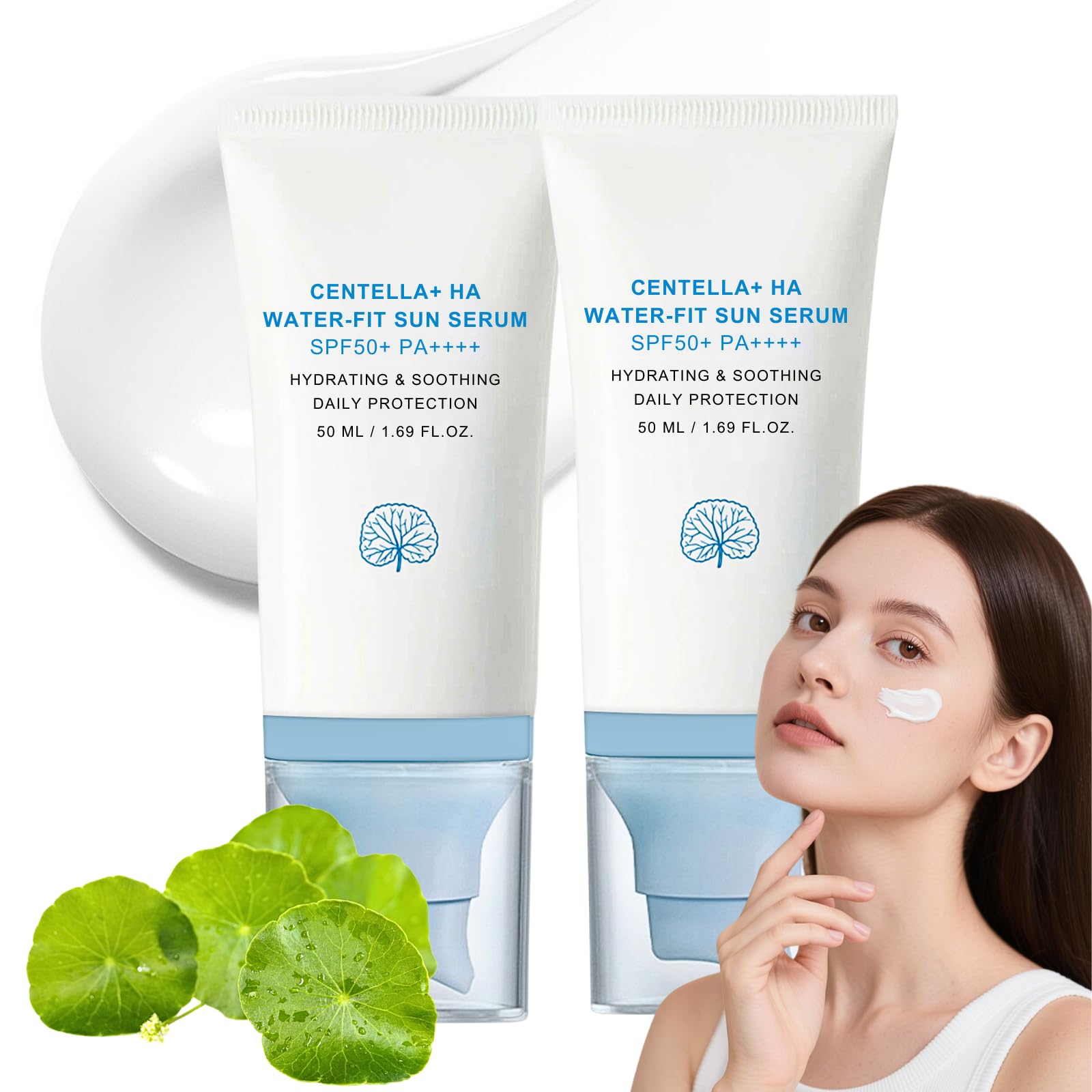 Madagascar Centella Hyalu-Cica Water-Fit Sun Serum SPF 50+ (2-Pack)