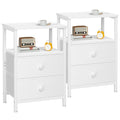 LOAKEKEL Bedside Table, Side Tables Set of 2 with 2 Fabric Drawers