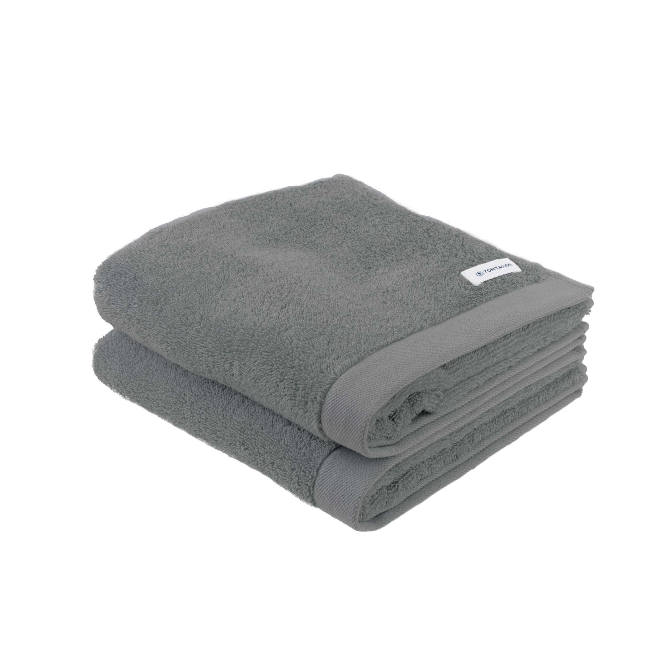 Tom Tailor Hand Towels Set of 2 – 100% Cotton Terry Cloth, Moody Grey