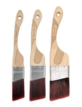 ROLLINGDOG 3pc Professional Angle Paint Brush Set with Wood Handle