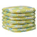 RACE LEAF Waterproof Garden Chair Cushions | Round Seat Pads - 6 Pack