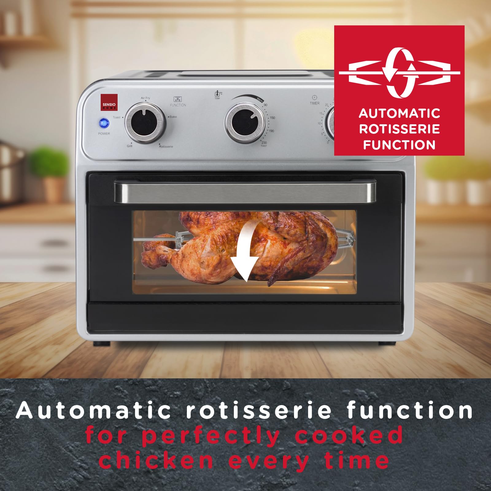 Sensio Home 21L Air Fryer Oven – 1800W Multifunctional Rotisserie