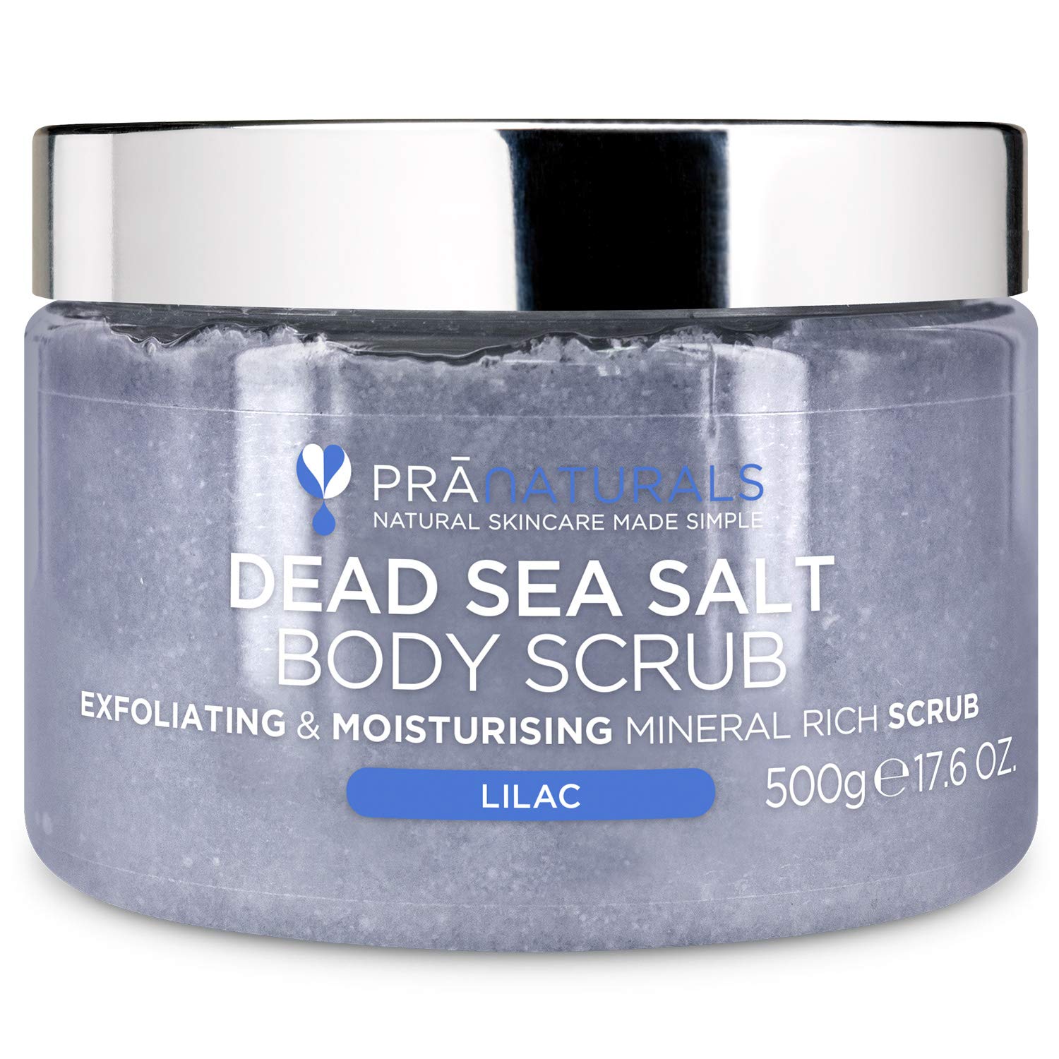 PraNaturals Dead Sea Salt Body Scrub – Organic Mineral Exfoliator 500g
