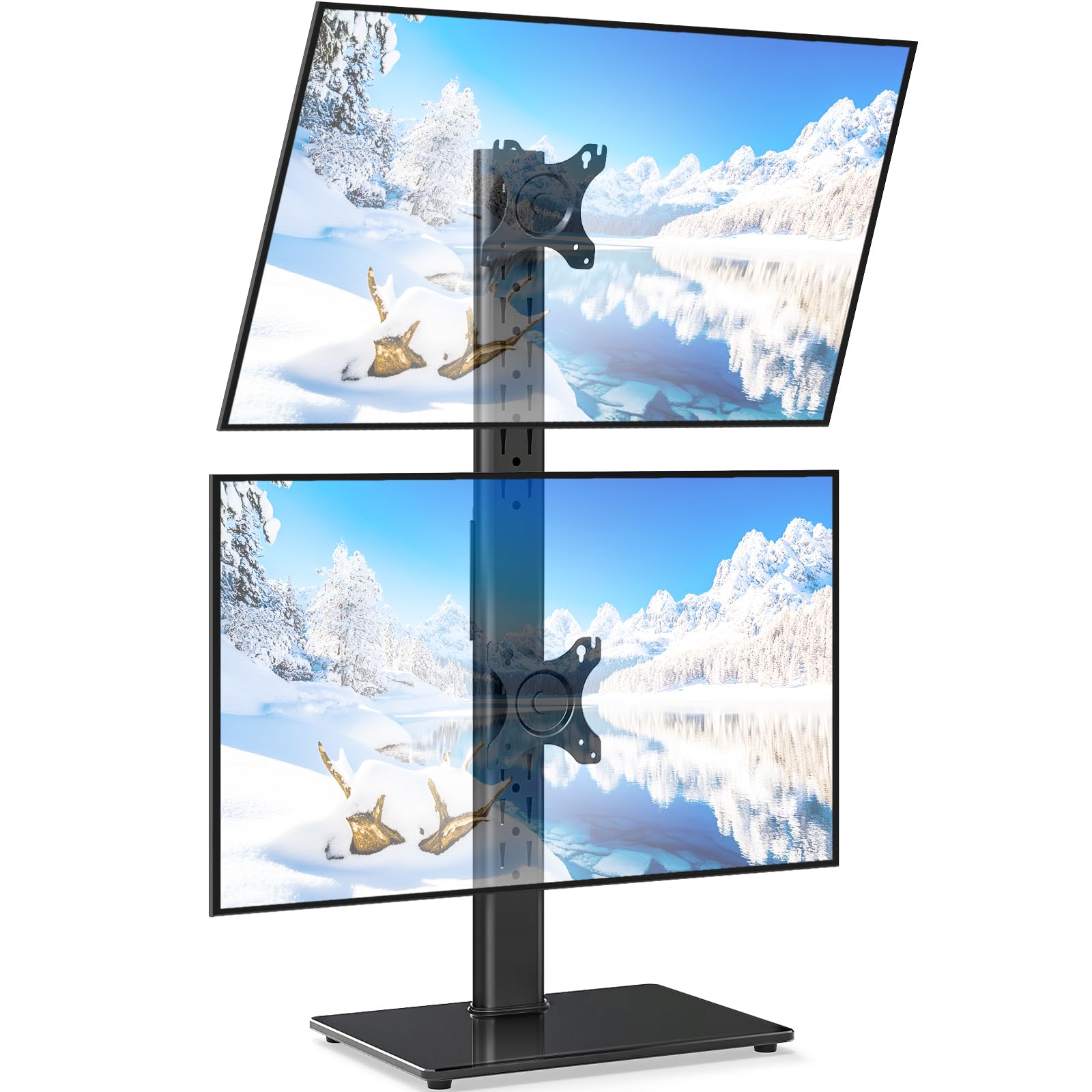 5Rcom Dual Vertical Monitor Stand for 13-38 Inch Screens | VESA Mount