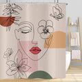 Hnmdmyi Abstract Woman Shower Curtain | Boho Minimalist Waterproof Polyester