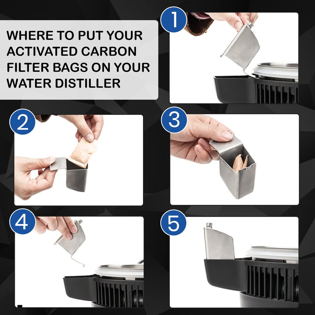 PurOstill Activated Carbon Filters for Countertop Water Distillers - 25 Pack