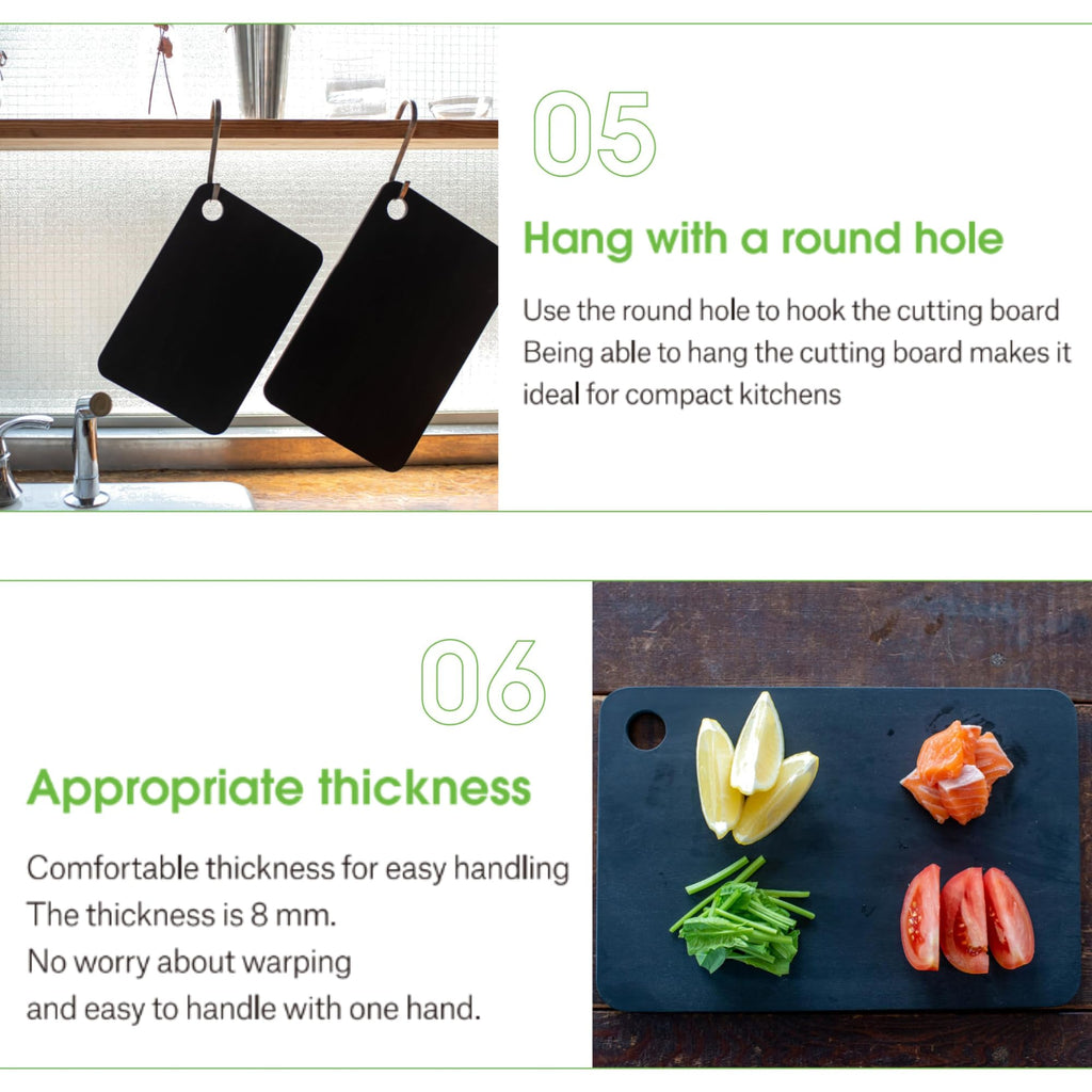 Rubber Rubber Synthetic Cutting Board – Matte Black S – Made in Japan